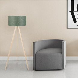 Φωτιστικό Δαπέδου Rosling Megapap Mdf/ύφασμα pvc Χρώμα Φυσικό/χακί 38x38x140εκ.