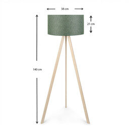 Φωτιστικό Δαπέδου Rosling Megapap Mdf/ύφασμα pvc Χρώμα Φυσικό/χακί 38x38x140εκ.