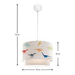 **  Φωτιστικό Οροφής Goofy Megapap Υφασμάτινο Μονόφωτο με Χαριτωμένα Δεινοσαυράκια 30x20x70εκ.