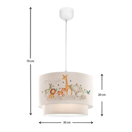 Φωτιστικό Οροφής Goofy Megapap Υφασμάτινο Μονόφωτο με Χαριτωμένα Ζωάκια 30x20x70εκ.