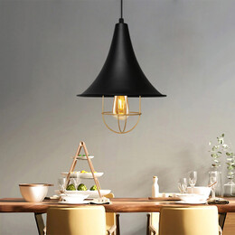 Φωτιστικό Οροφής Retro Megapap e27 Μεταλλικό Μονόφωτο Χρώμα Μαύρο Φ24x70εκ.