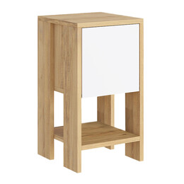 Κομοδίνο ema Megapap Χρώμα Sapphire oak - Λευκό 30x30x55εκ.