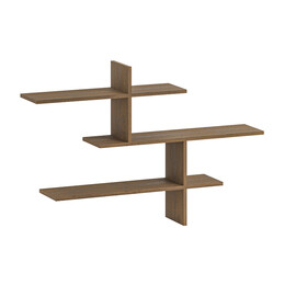 Ραφιέρα Τοίχου leo Megapap Χρώμα Ανοιχτό Καφέ 123x22x80εκ.