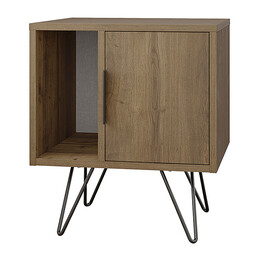 Κομοδίνο Μελαμίνης Glynn Megapap Χρώμα Ανοιχτό Καφέ 50,2x44,6x60εκ.