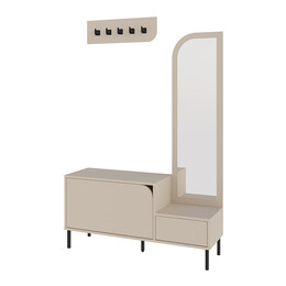 Έπιπλο Εισόδου Mila Megapap με Κρεμάστρα Χρώμα Sandstone120x37x171,6εκ.