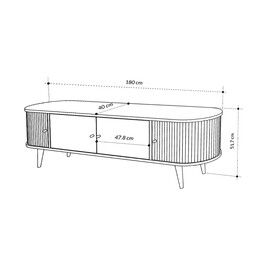 Έπιπλο Τηλεόρασης Gentle Megapap Χρώμα Sapphire oak 180x40x52εκ.