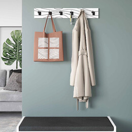 Κρεμάστρα Τοίχου Flow Megapap Χρώμα Λευκό 63x1,8x9,8εκ.