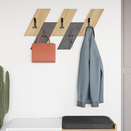 Κρεμάστρα Τοίχου Livy Megapap Χρώμα Sapphire oak - Γκρι Ρετρό 75,2x1,8x45,3εκ.