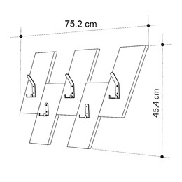 Κρεμάστρα Τοίχου Livy Megapap Χρώμα Sapphire oak - Γκρι Ρετρό 75,2x1,8x45,3εκ.
