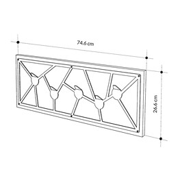 Κρεμάστρα Τοίχου Trace Megapap Χρώμα Sapphire oak 74,6x1,8x26,6εκ.