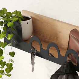 Κρεμάστρα Τοίχου Liora Megapap Χρώμα Sapphire oak 63x14x14εκ.