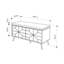 Παπουτσοθήκη Dune Megapap Χρώμα Ανοιχτό Καφέ 107x35x55εκ.