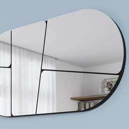 Καθρέπτης Τοίχου Otis Megapap Χρώμα Μαύρο 80x2,2x40εκ.