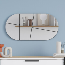 Καθρέπτης Τοίχου Otis Megapap Χρώμα Μαύρο 80x2,2x40εκ.