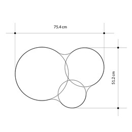 Καθρέπτης Τοίχου Gora Megapap Χρώμα Μαύρο 75,4x2,2x51,2εκ.