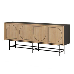 Μπουφές Joji Megapap Χρώμα Sapphire oak - Silky Black 186,8x40x77,6εκ.