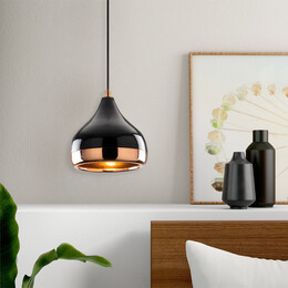 Φωτιστικό Οροφής Precious Megapap e27 Μεταλλικό Μονόφωτο Χρώμα Μαύρο - Bronze Φ17x112εκ.