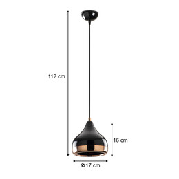 Φωτιστικό Οροφής Precious Megapap e27 Μεταλλικό Μονόφωτο Χρώμα Μαύρο - Bronze Φ17x112εκ.