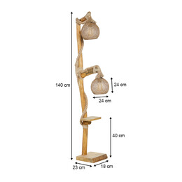 Φωτιστικό Δαπέδου Wilfred Megapap Ξύλινο Χρώμα Φυσικό 20x40x140εκ.