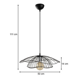 Φωτιστικό Οροφής Yildo Megapap e27 Μεταλλικό Μονόφωτο Χρώμα Μαύρο Φ50x111εκ.