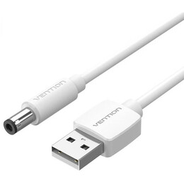 Vention usb to dc 5.5mm Barrel Jack Power Cable 1.5m White Tuning Fork Type (Ceywg) (Venceywg)