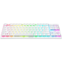 Razer DEATHSTALKER V2 PRO TKL WHITE - Wireless - Low Profile - Linear Red - Optical Switches - 50H