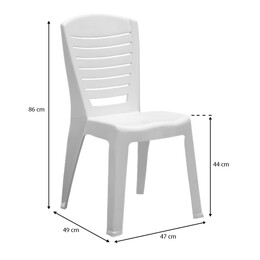 Καρέκλα Πολυπροπυλενίου Tabia Megapap Χρώμα Λευκό 47x49x86εκ.