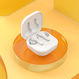 QCY T13 TWS WHITE Dual Driver 4-mic noise cancel. True Wireless Earbuds - Quick Charge 380mAh