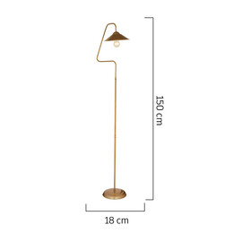 Φωτιστικό Δαπέδου ArteLibre CETUS Χρυσό Μέταλλο 18x150cm