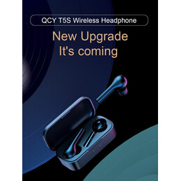 QCY T5 TWS BLACK True Wireless Gaming Earbuds 5.1 Bluetooth Headphones ENC IPX5 Speaker 6mm 5hrs
