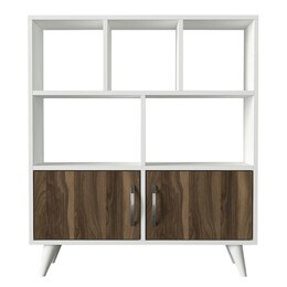 Βιβλιοθήκη ArteLibre Symi Λευκό-Σκούρο Καφέ 90x22x105cm