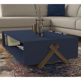 Τραπεζάκι Σαλονιού ArteLibre Kos Μπλε 98x60x26cm