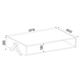 Τραπεζάκι Σαλονιού ArteLibre Kos Μπλε 98x60x26cm