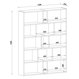 Βιβλιοθήκη ArteLibre Idra Ανοιχτό Καφέ/Σκούρο Καφέ 124x26x159cm