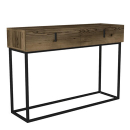 Κονσόλα ArteLibre Mykonos Καφέ/Μαύρη Βάση Μοριοσανίδα/Μελαμίνη/Μέταλλο 120x37x84cm