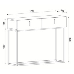Κονσόλα ArteLibre Mykonos Καφέ/Μαύρη Βάση Μοριοσανίδα/Μελαμίνη/Μέταλλο 120x37x84cm