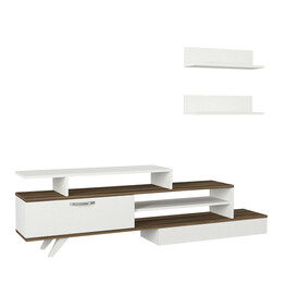 Σύνθετο ArteLibre KEVIN Λευκό/Καρυδί 180x29.6x51.8cm