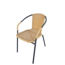 Πολυθρόνα ArteLibre Rattan Mercury Μπεζ/Μαύρο 54x61x73cm
