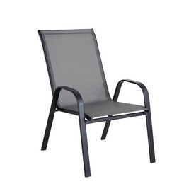Πολυθρόνα Μεταλλική ArteLibre Neptune Γκρι/Μαύρο 55x75x95cm