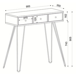 Κονσόλα ArteLibre LIDYA Καφέ Με Σχέδιο 90x35x91cm