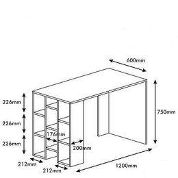 Γραφείο ArteLibre Spetses Λευκό/Καρυδιά 120x60x75cm