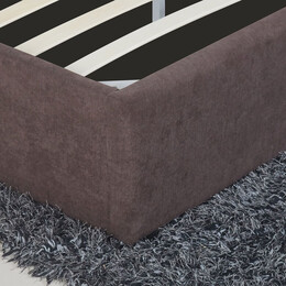 Κρεβάτι ArteLibre ASTER Σκούρο Καφέ Ύφασμα Με Αποθηκευτικό Χώρο 219x170x104cm (Στρώμα 160x200cm)