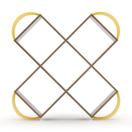 Βιβλιοθήκη ArteLibre CASE Καρυδί/Κίτρινο 120x25x120cm