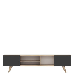 Έπιπλο Τηλεόρασης ArteLibre SKOPELOS Καρυδιά/Μαύρο 160x30x40cm