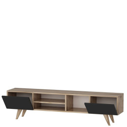 Έπιπλο Τηλεόρασης ArteLibre SKOPELOS Καρυδιά/Μαύρο 160x30x40cm