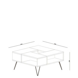 Τραπεζάκι Σαλονιού ArteLibre DONOUSA Δρυς/Μαύρο 80x80x38.6cm