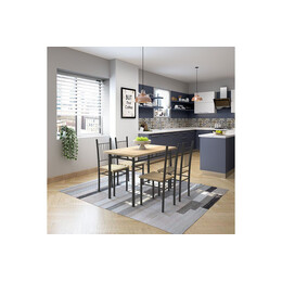 Τραπέζι Σετ (4+1) ArteLibre BLUE DAWN Sonoma 120x68x75cm