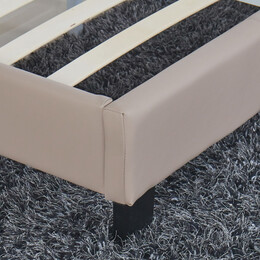 Κρεβάτι ArteLibre AZALEA Capuccino PU 213x128x88cm (Στρώμα 120x200cm)