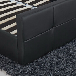 Κρεβάτι ArteLibre ANEMONE Μαύρο PU Με Αποθηκευτικό Χώρο 217x170x100cm (Στρώμα 160x200cm)