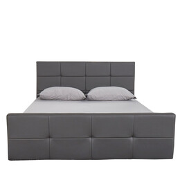 Κρεβάτι ArteLibre ANEMONE Γκρι PU 217x160x93cm (Στρώμα 150x200cm)